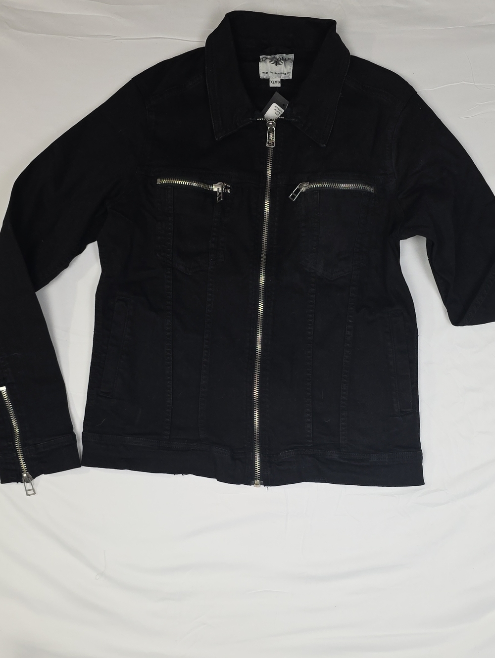 Black Zip-Front Jacket XL